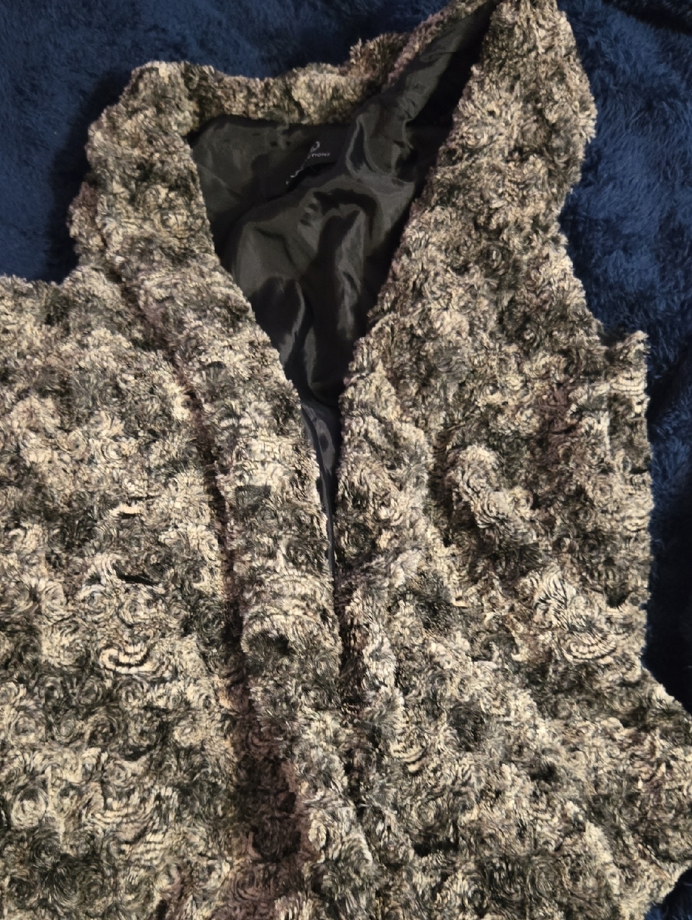 Tart Collections Black and Gray Faux Fur Lined Jacket